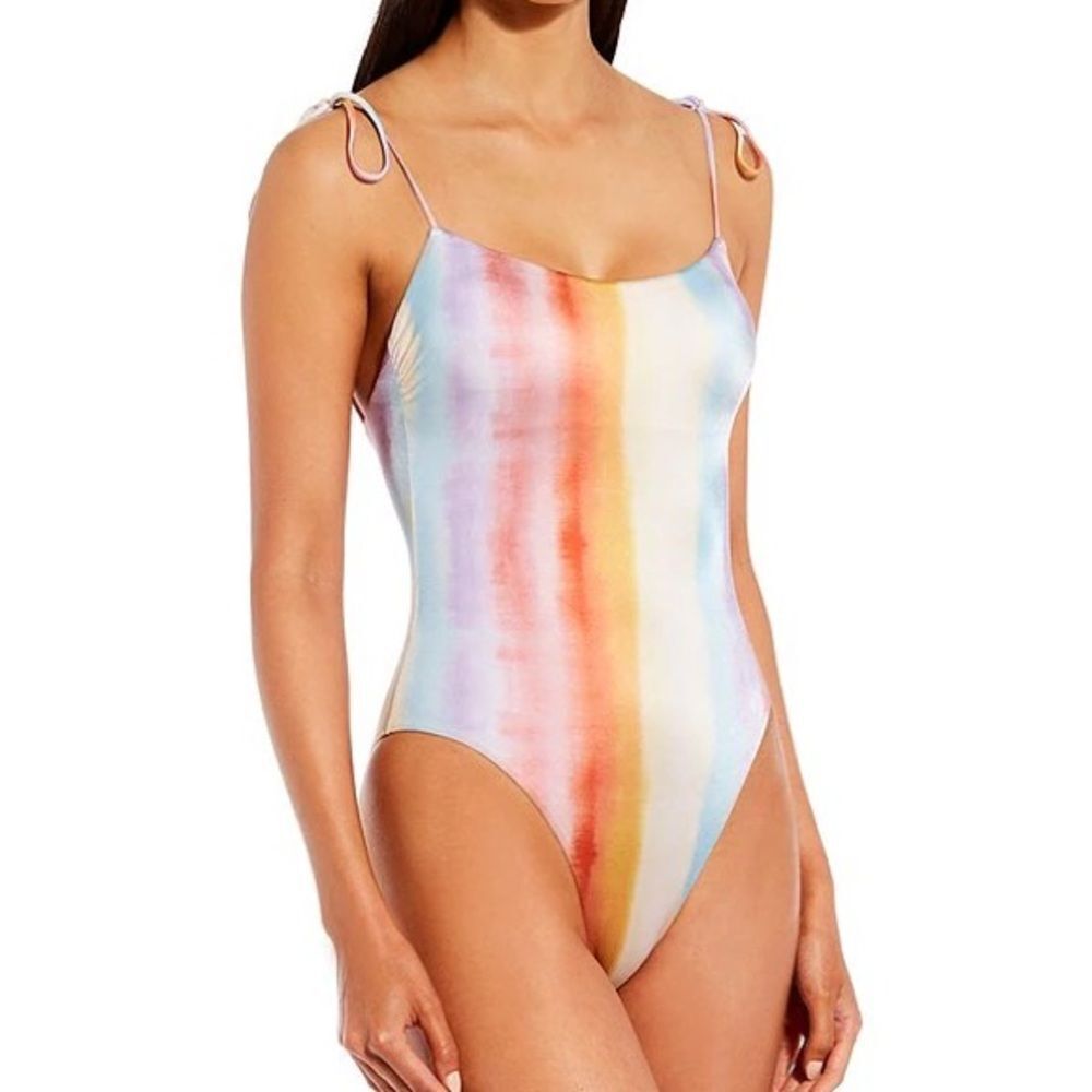 DANNIJO Red and Orange One-Piece Swimsuit with Adjustable Straps